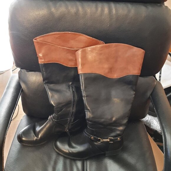 Rampage Ilissa Knee High Wide Calf Riding Boot Black Sz 8.5W PreLoved Good Condi - Picture 1 of 7